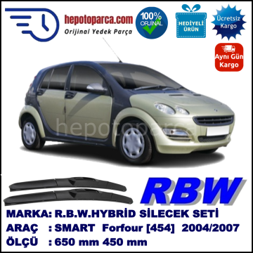 SMART (MCC) Forfour [454] 01.04-06.07 650 / 450 mm. RBW Hybrid Silecek Seti. U Kanca Uyumlu Hibrit