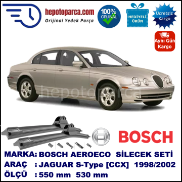 JAGUAR S-Type [CCX] 10.1998-04.2002, 550 / 530 mm. BOSCH AEROECO Aparatlı Muz Silecek