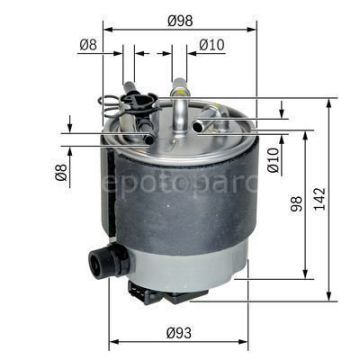 NISSAN Qashqai+2 1.5 dCi 08.2008 - 12.2013 BOSCH MAZOT FİLTRESİ filitre