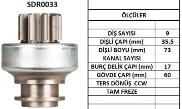 SDR0033  MARS DISLISI-9DIS  ANADOLU MOTOR