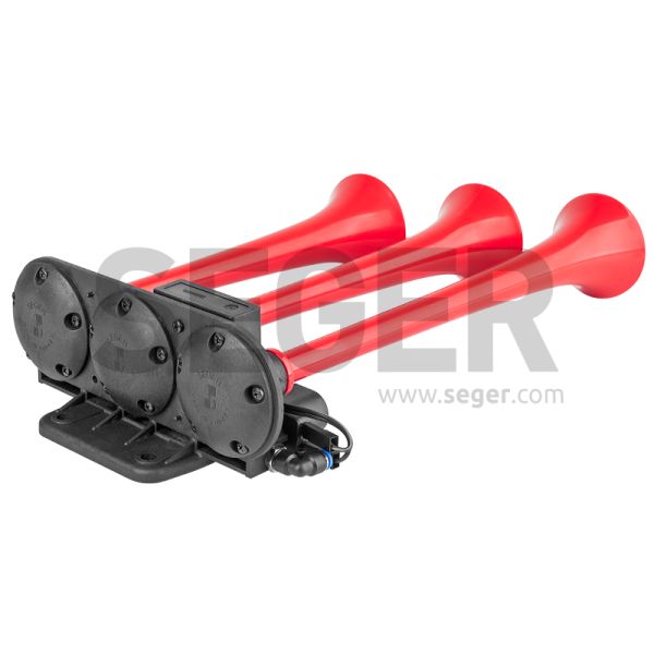 SEGER 86EC2400 ÜÇ BORULU İKİ MELODİLİ 24V ARAP KORNA PLASTİK BORULU SAYDIRMALI
