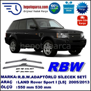 LAND ROVER  Range Rover Sport I [LS] 03.2005-08.2013, 550 / 530 mm.  RBW  ADAPTÖRLÜ MUZ SİLECEK SETİ