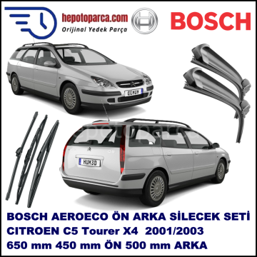 CITROEN C5 [X4] 03,2001-03,2003 Bosch Aeroeco Ön ve Arka Silecek Takımı