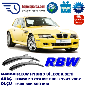 BMW Z3 Coupé [E 36/8] 09.97-06.02 500 / 500 mm. RBW Hybrid Silecek Seti. U Kanca Uyumlu Hibrit