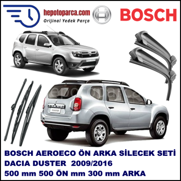 DACIA Duster  10,2009-,,, Bosch Aeroeco Ön ve Arka Silecek Takımı