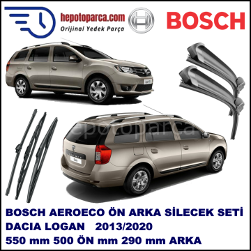 DACIA Logan MCV II [K8] 06,2013-,,, Bosch Aeroeco Ön ve Arka Silecek Takımı