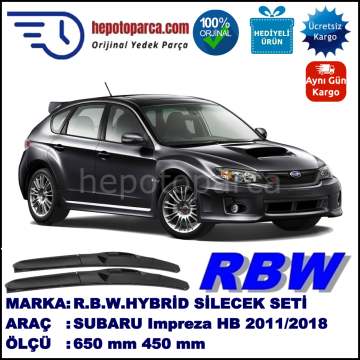 SUBARU Impreza [G13/G23] 10.11-... 650 / 400 mm. RBW Hybrid Silecek Seti. U Kanca Uyumlu Hibrit