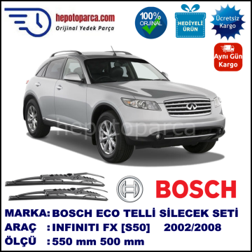 INFINITI FX [S50] 11.02-08.08 550 / 500 mm. BOSCH ECO Telli Silecek 2'li Takım