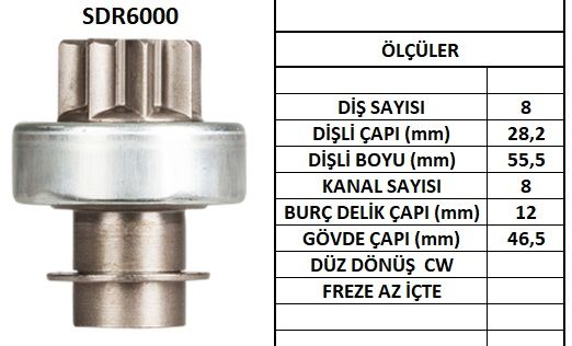 LUCAS SDR6000 MARŞ DİŞLİSİ MITSUBISHI-HYUNDAİ 8 DİŞ LTH106