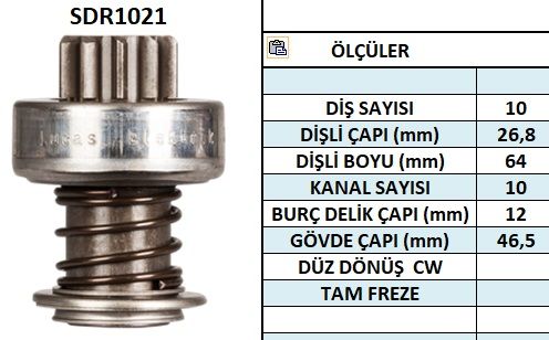SDR1021  MARS DISLISI-10DIS MERCEDES BENZ-FOR D ESCORT,FIESTAGRANADA,ORION,SIERRA,TAUNUS 1.6,TRANSIT