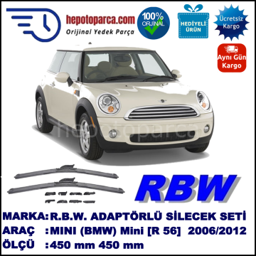 MINI (BMW) Mini [R 56] 11.2006-04.2012, 450 / 450 mm.  RBW  ADAPTÖRLÜ MUZ SİLECEK SETİ