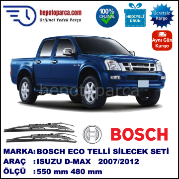 ISUZU D-MAX  01.07-... 550 / 480 mm. BOSCH ECO Telli Silecek 2'li Takım