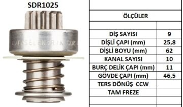 SDR1025  MARS DISLISI-9DIS  VW GOLF PASSAT-JE TTA TERS FREZE