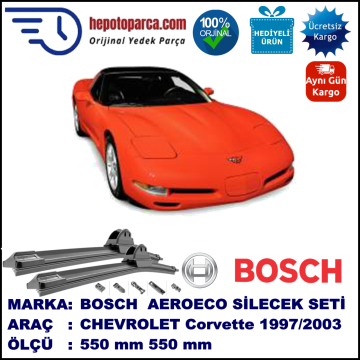 CHEVROLET Corvette Coupé  01.1997-08.2003, 550 / 550 mm. BOSCH AEROECO Aparatlı Muz Silecek