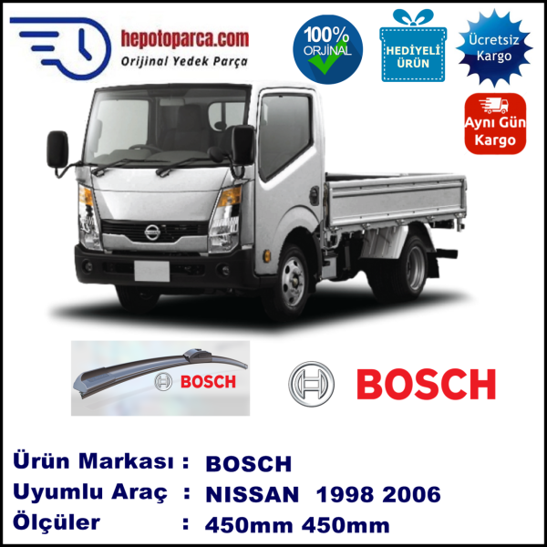 NISSAN Cabstar [TLO] 10.1998-08.2006, 450 / 450 mm. BOSCH AEROECO Aparatlı Muz Silecek