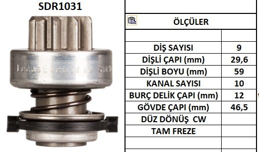 SDR1031  MARS DISLISI-9DIS  LAND ROVER -BMW 3 .16I,3.18I,5.1I5.20I - MAZDA 323 - FORD TAUNUS SIK FREZE