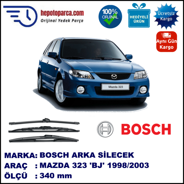 MAZDA 323 Hatchback [BJ] 340 mm 06.1998-09.2003 BOSCH Arka Silecek