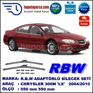 CHRYSLER 300 [LX] 09.2004-08.2010, 550 / 550 mm.  RBW  ADAPTÖRLÜ MUZ SİLECEK SETİ
