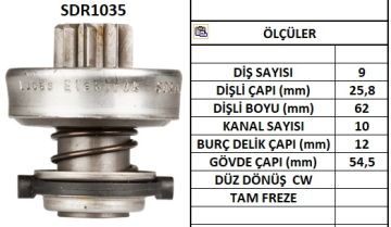 SDR1035  MARS DISLISI-9DIS  AUDI-FIAT TIPO 1. 9TD-VOLVO 240DTOFAS SAHIN - VW