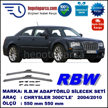 CHRYSLER 300C [LE] 10.2004-08.2010, 550 / 550 mm.  RBW  ADAPTÖRLÜ MUZ SİLECEK SETİ