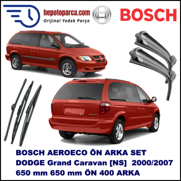 DODGE Caravan [RS] 09,2000-08,2007 Bosch Aeroeco Ön ve Arka Silecek Takımı