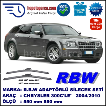 CHRYSLER 300C Touring [LE] 10.2004-08.2010, 550 / 550 mm.  RBW  ADAPTÖRLÜ MUZ SİLECEK SETİ