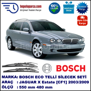 JAGUAR X-Type Estate [CF1] 03.03-12.09 550 / 480 mm. BOSCH ECO Telli Silecek 2'li Takım