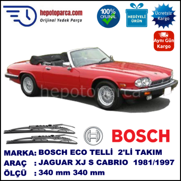 JAGUAR XJ S Cabrio  09.81-12.97 340 / 340 mm. BOSCH ECO Telli Silecek 2'li Takım