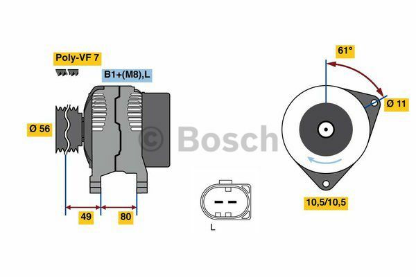 AlternatörMITSUBISHI FUSO TRUCK & BUS CO; Canter; MIT MK667725; MB MK66772