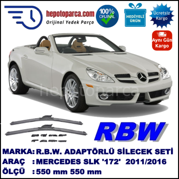 MERCEDES-BENZ Serie SLK [172] 01.2011-..., 550 / 550 mm.  RBW  ADAPTÖRLÜ MUZ SİLECEK SETİ