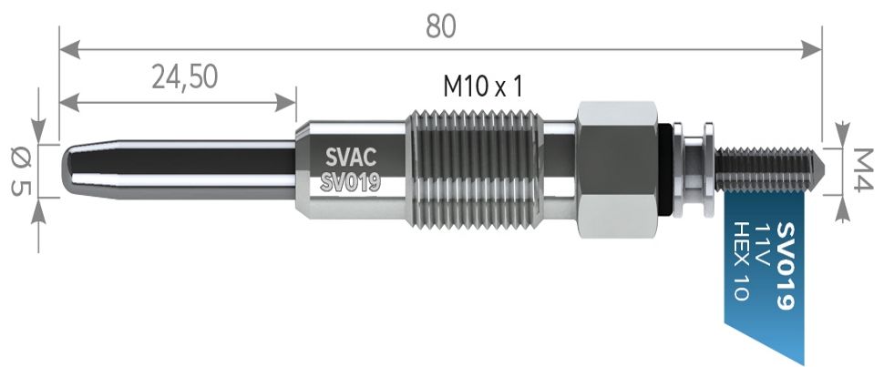 SVAC SV019 KIZDIRMA BUJİSİ  CITROEN JUMPER 2.8 HDI FİAT DUCATO