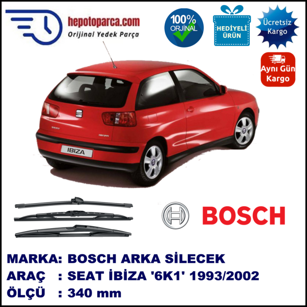 SEAT Ibiza [6K1] 340 mm 03.1993-05.2002 BOSCH Arka Silecek