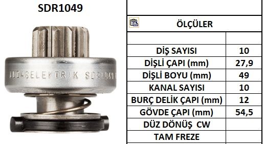 SDR1049  MARS DISLISI-10DIS  MERCEDES E SERIS I,C DIZEL SERI.