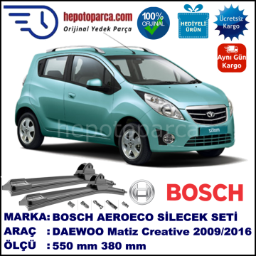 DAEWOO Matiz Creative  09.2009-..., 550 / 380 mm. BOSCH AEROECO Aparatlı Muz Silecek