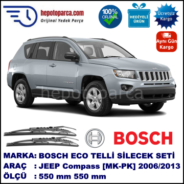 JEEP Compass [MK, PK] 10.06-... 550 / 500 mm. BOSCH ECO Telli Silecek 2'li Takım