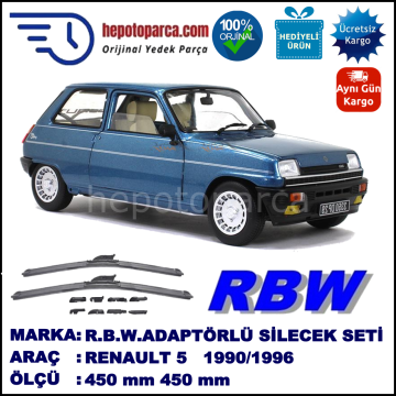 RENAULT 5  03.1990-12.1996, 450 / 450 mm.  RBW  ADAPTÖRLÜ MUZ SİLECEK SETİ