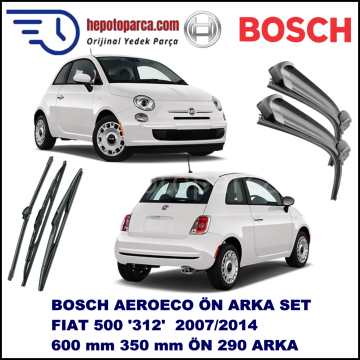 FIAT 500 [312,,] 07,2007-,,, Bosch Aeroeco Ön ve Arka Silecek Takımı