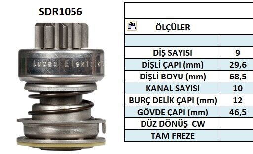 SDR1056  MARS DISLISI-9DIS  ALFA ROMEO-AUDI-B MW-DAF-FORD-MERCEDES-BENZ - OPEL BUYUK KAFA DUZ FREZE