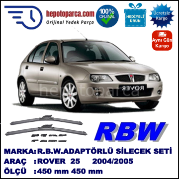 ROVER 25  10.2004-05.2005, 450 / 450 mm.  RBW  ADAPTÖRLÜ MUZ SİLECEK SETİ