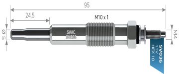 SVAC SV036 KIZDIRMA BUJİSİ RENAULT CLİO KANGO 1.9D