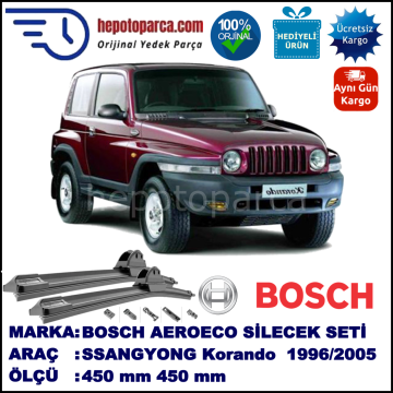 SSANGYONG Korando [KJ] 07.1996-12.2005, 450 / 450 mm. BOSCH AEROECO Aparatlı Muz Silecek