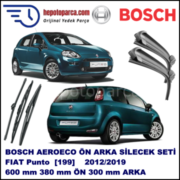 FIAT Punto [199,,] 01,2012-,,, Bosch Aeroeco Ön ve Arka Silecek Takımı