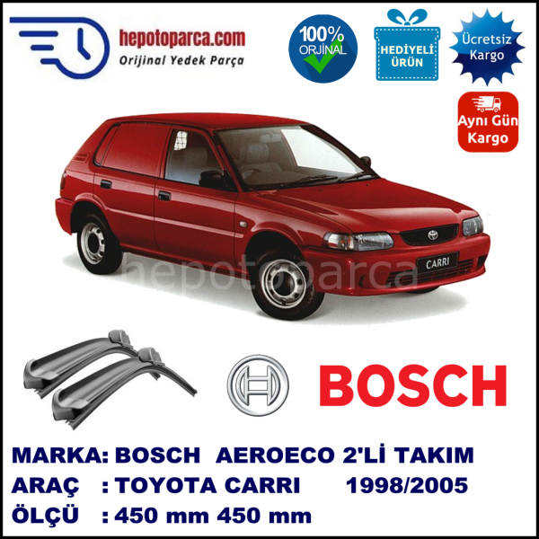 TOYOTA Conquest [Carri] 11.1998-..., 450 / 450 mm. BOSCH AEROECO Aparatlı Muz Silecek