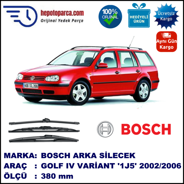 VW Golf IV Variant [1J5] 380 mm 06.2002-06.2006 BOSCH Arka Silecek