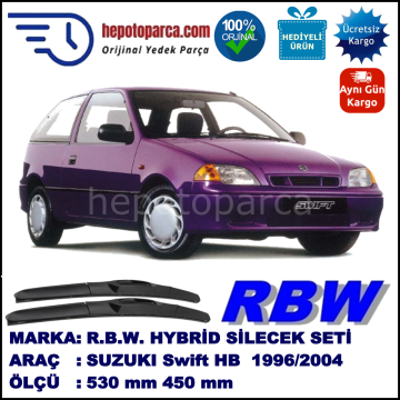 SUZUKI Swift Hatchback [MA] 03.96-12.04 530 / 450 mm. RBW Hybrid Silecek Seti. U Kanca Uyumlu Hibrit