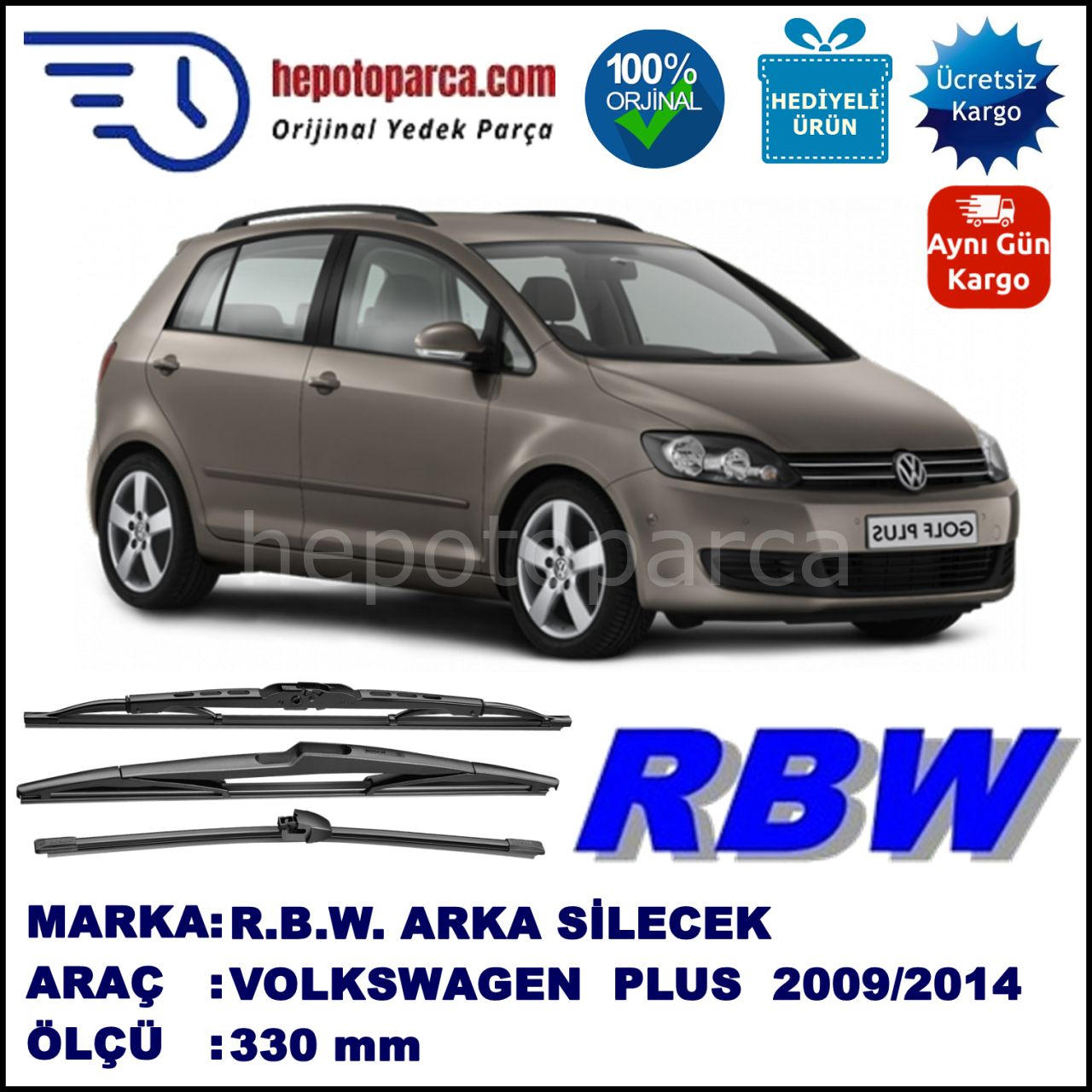 VOLKSWAGEN GOLF PLUS MUZ ARKA SİLECEK RBW ARACA ÖZEL (2009-2014)
