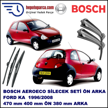 FORD Ka [97] 09,1996-09,2008 Bosch Aeroeco Ön ve Arka Silecek Takımı