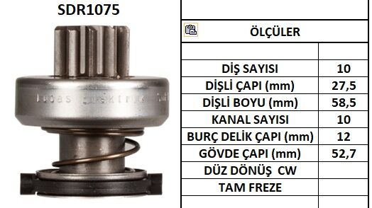 SDR1075  MARS DISLISI-10DIS  MERCEDES C SERIS I SIK FREZE