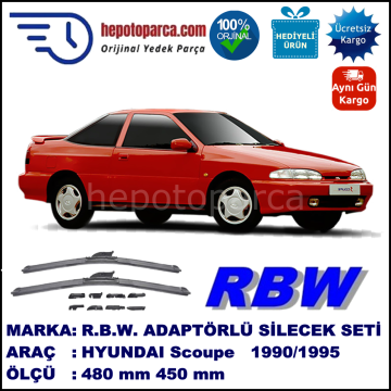 HYUNDAI Scoupe  02.1990-04.1995, 470 / 400 mm.  RBW  ADAPTÖRLÜ MUZ SİLECEK SETİ
