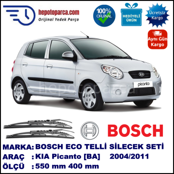 KIA Picanto [BA] 05.04-01.11 550 / 400 mm. BOSCH ECO Telli Silecek 2'li Takım